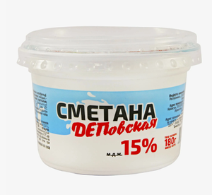Био сметана ДЕПовская 15%, 180 г