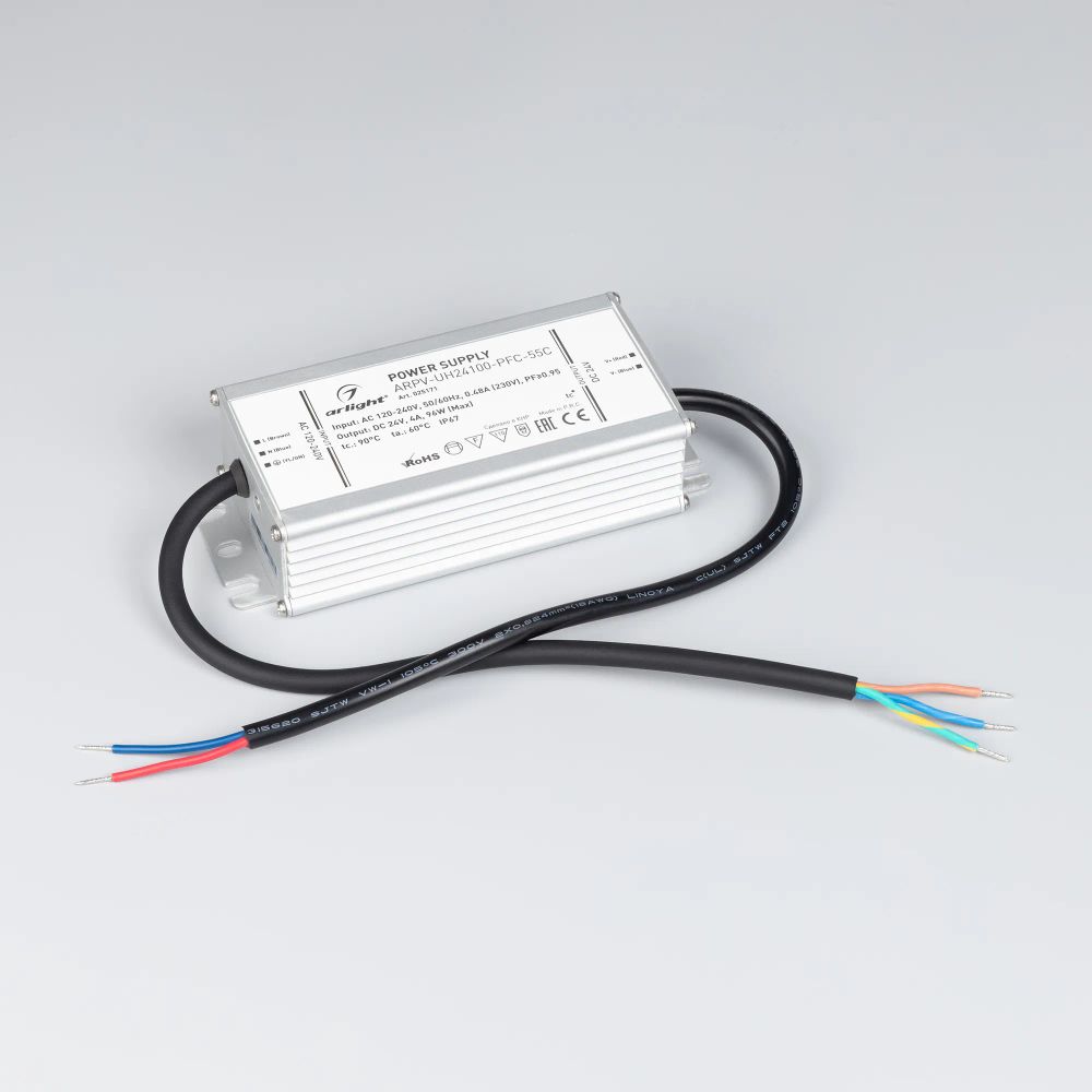 Блок питания ARPV-UH24100-PFC-55C (24V, 4.2A, 100W) (Arlight, IP67 Металл, 5 лет) 025171