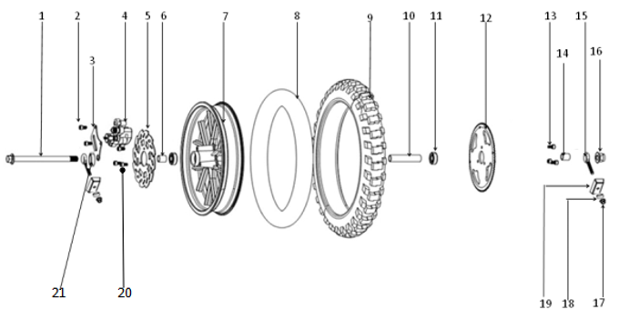 Запчасти E к питбайку Motax MINICROSS 50 PS_ES