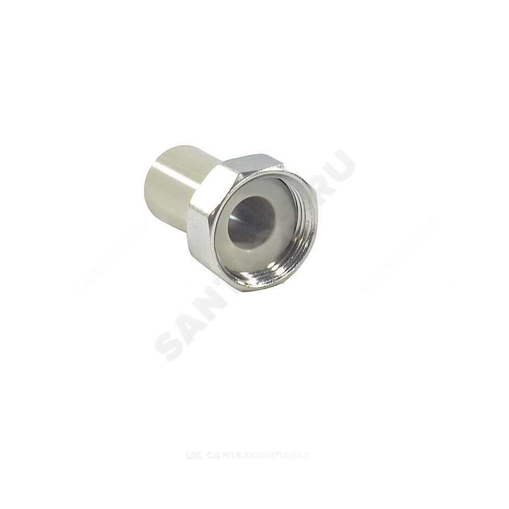 Штуцер PP-R комбинированный серый Дн 20х3/4" с накидной гайкой VALFEX 10136020Г