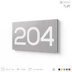 Номер на дверь 204, табличка на дверь для офиса, квартиры, кабинета, аудитории, склада, серый 120х70 мм, Айдентика Технолоджи