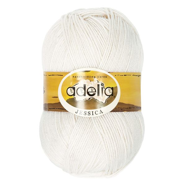 Пряжа Adelia Jessica / уп.5 мот. по 100г, 260м, 01 белый