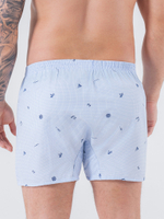 Трусы мужские боксеры голубой мелкая клетка