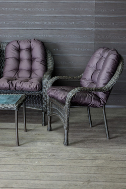 Садовый комплект из искусственного ротанга Мэдисон НЬЮ (Medison NEW) terrace set  с прямоугольным столиком с подушками на сиденье и спинку