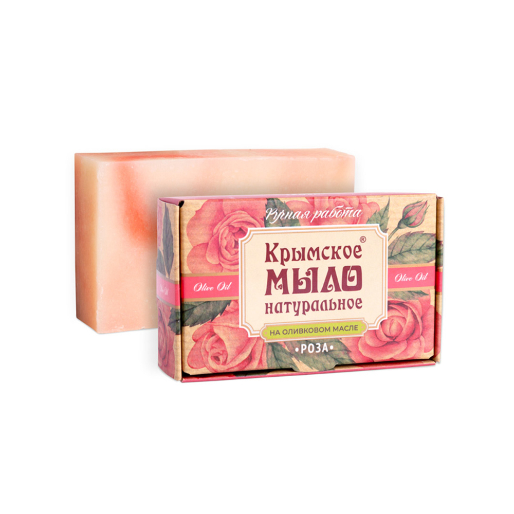 Крымское натуральное мыло на оливковом масле Роза, 100 г (2,05 б)
