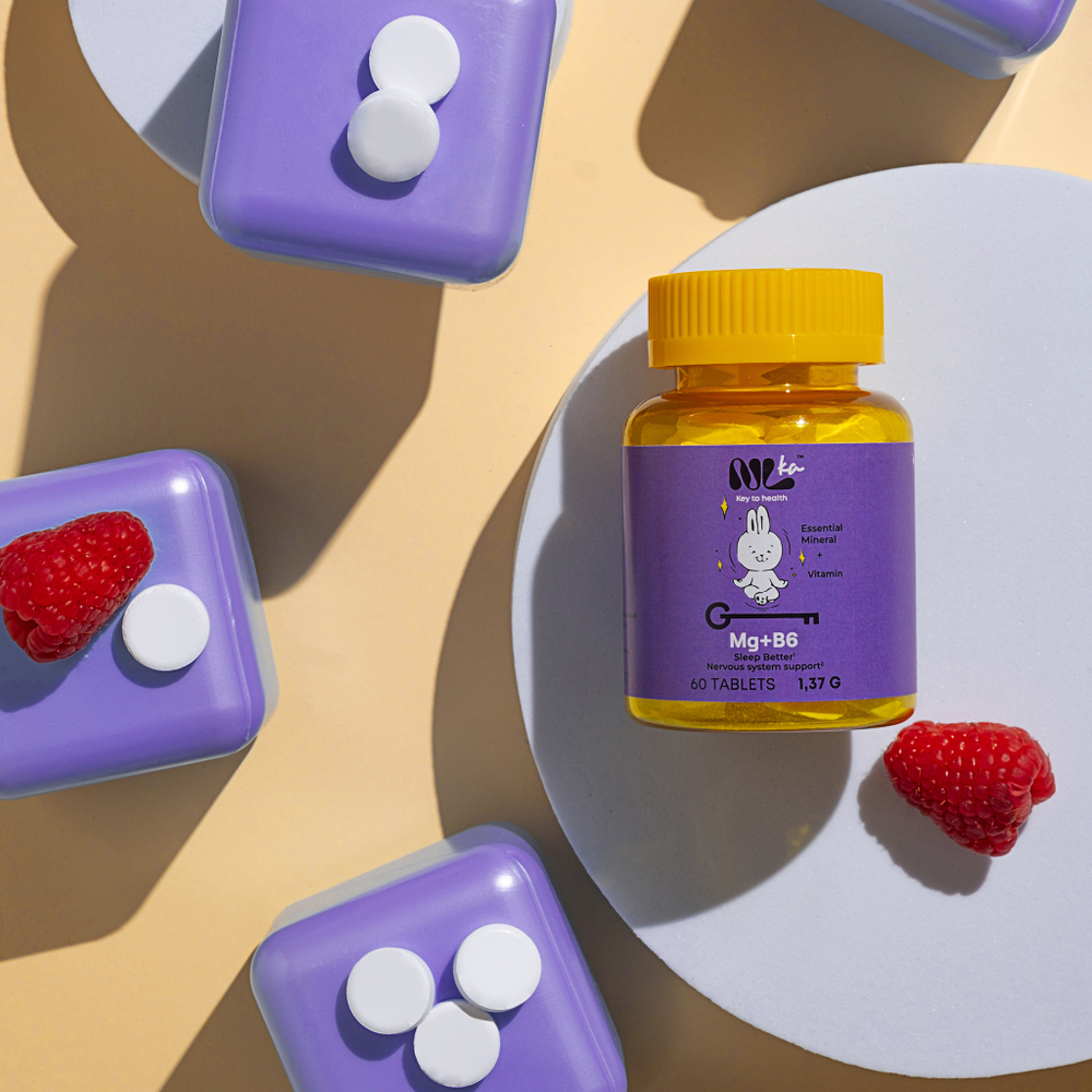 Nlka Для детей Магний+B6, 60шт (со вкусом малины)