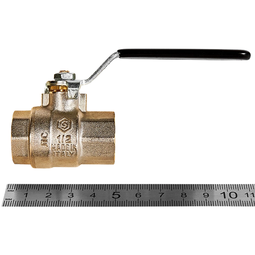 Кран шаровой полнопроходной STOUT - 1/2" (ВР/ВР, PN40, Tmax 150°C, ручка-рычаг черная)