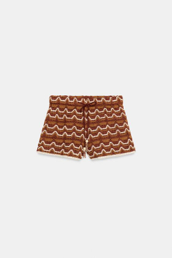 ZARA ШОРТЫ КРОШЕ, ТЕРРАКОТОВЫЙ