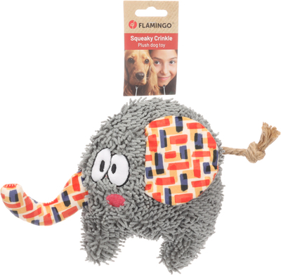 Игрушка для собак Слонёнок, 24 х 7,5 х 17 см, плюш, серый, Flamingo