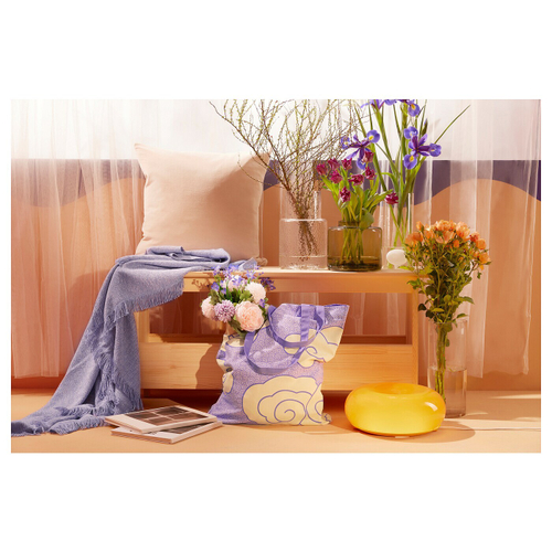 Сумка IKEA VANDTEG (ВЭНДТЕГ), Фиолетовый с рисунком, 45х45 см
