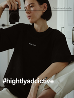 Футболка оверсайз женская черный Hightly addictive