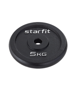Диск чугунный STARFIT BB-204 d=26 мм, черный, 5 кг