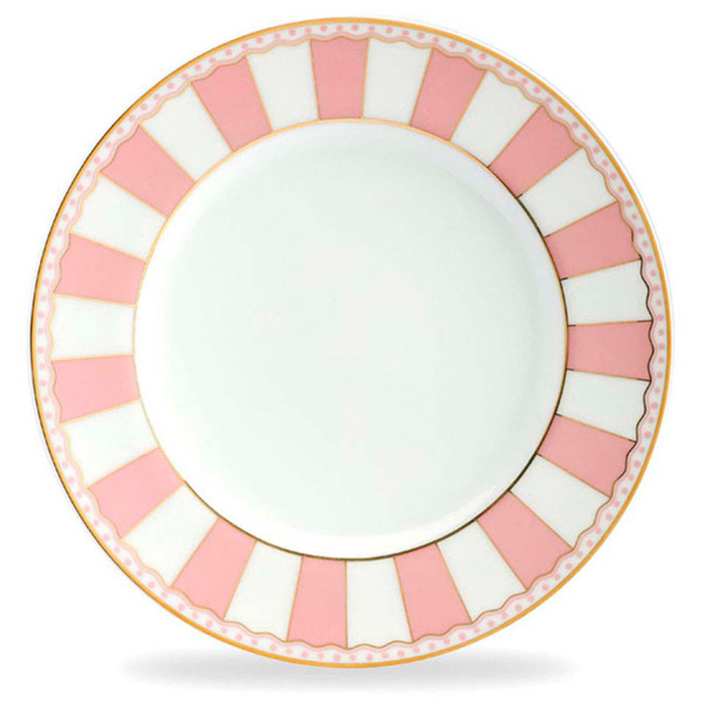 Тарелка десертная Noritake Карнавал 21см розовая полоска