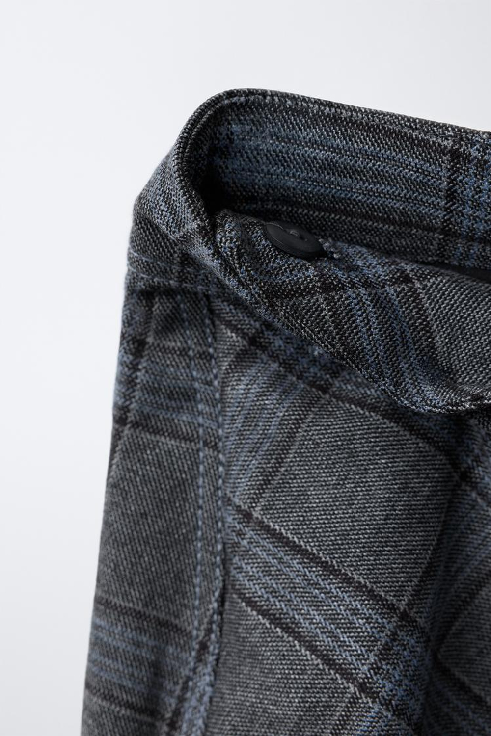 ZARA ЮБКА-ШОРТЫ В КЛЕТКУ В СТИЛЕ ПАРЕО, СИНИЙ