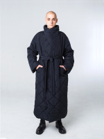 Пальто-одеяло унисекс с воротником "Кутанка". Черное