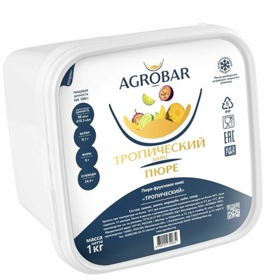 Пюре замороженное Тропический микс «AGROBAR» 1 кг