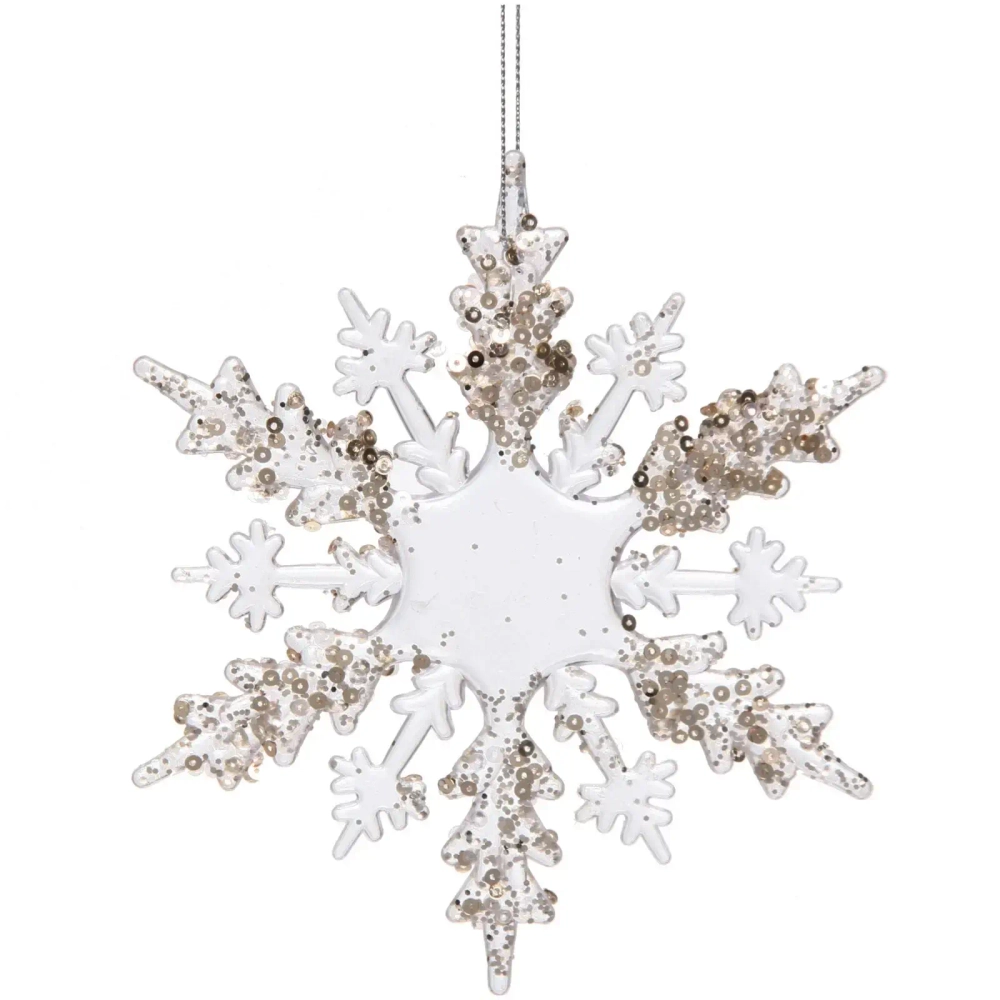 Подвеска «Волшебный снегопад» 13,5 см, Белый/Золотой блеск