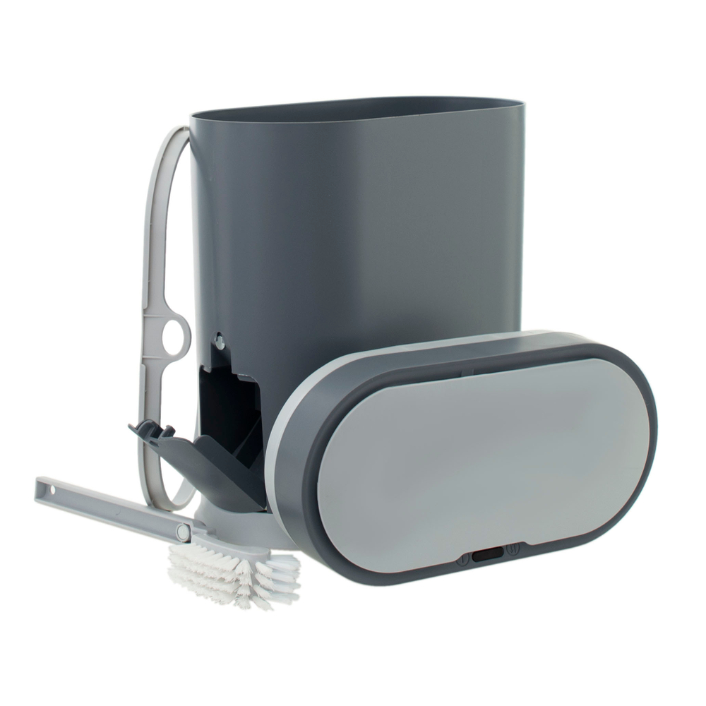 Ведро мусорное с ёршиком, сенсорное, JAH-6712, 8л (серый)