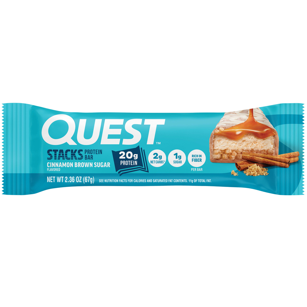 Quest Nutrition, Stacks, протеиновый батончик, корица и коричневый сахар, 12 батончиков, 67 г (2,36 унции) каждый
