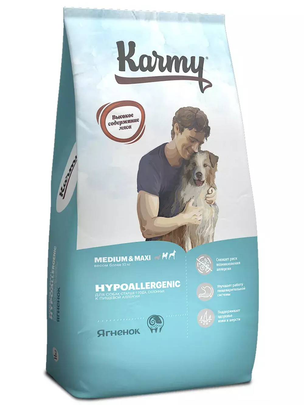Сухой корм Karmy Medium & Maxi  Hypoallergenic для собак средних и крупных пород, ягненок, 14 кг