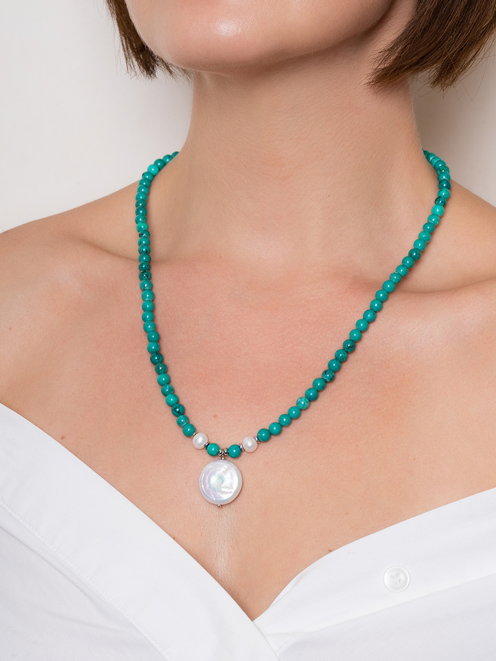 10149341 Колье Роман с камнем