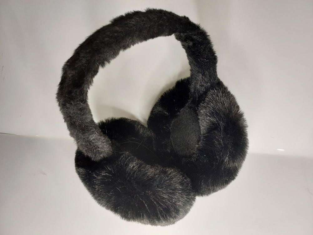 Меховые теплые уютные черные наушники, демисезон/зима, мультиколор