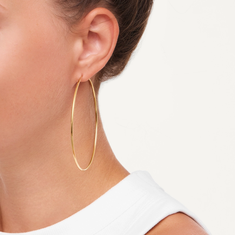 Серьги-конго Широкое Золото – 7 см