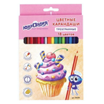 Карандаши 18цв. "Сладкие истории" (Юнландия) (Комплект 4шт.)