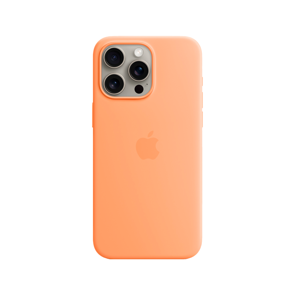 Силиконовый чехол с поддержкой MagSafe Apple Silicone Case для iPhone 15 Pro Max, Orange Sorbet (Апельсиновый сорбет)