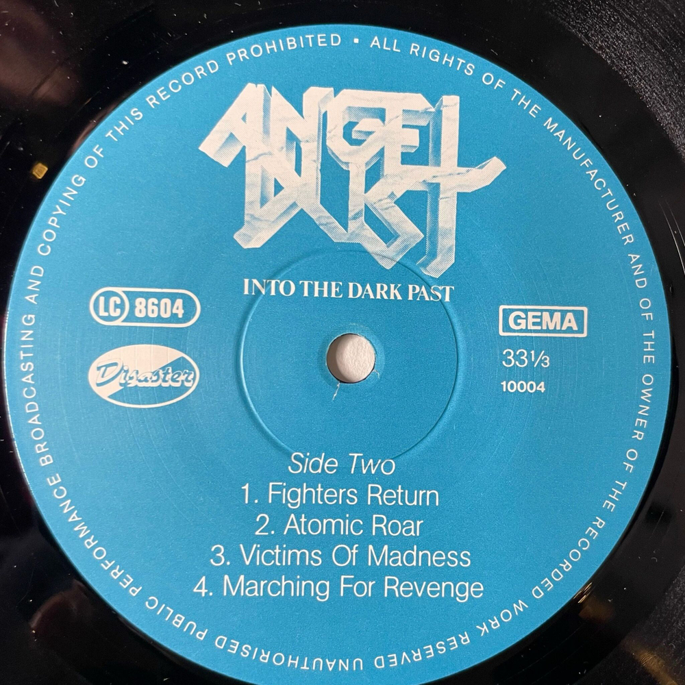 Винтажная виниловая пластинка LP Angel Dust Into The Dark Past (Germany 1986)