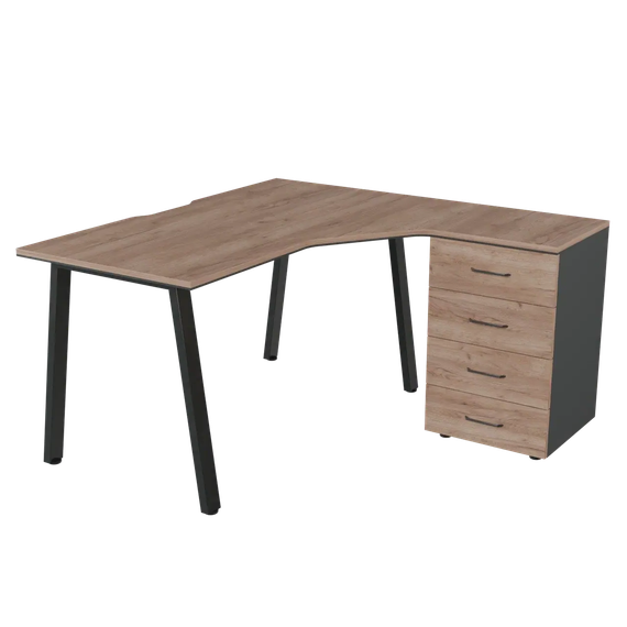 Рабочее место на А-каркасе правое PREGO OFFICE 1600*1400*750 ПОРМ-16АП