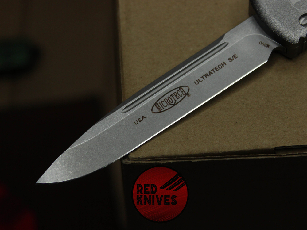 Нож Microtech Ultratech Standard S/E A+++ - серая рукоять, клинок апокалиптик