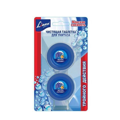 Liaara чист. таблетка д/унитаза Морская свежесть 2шт.