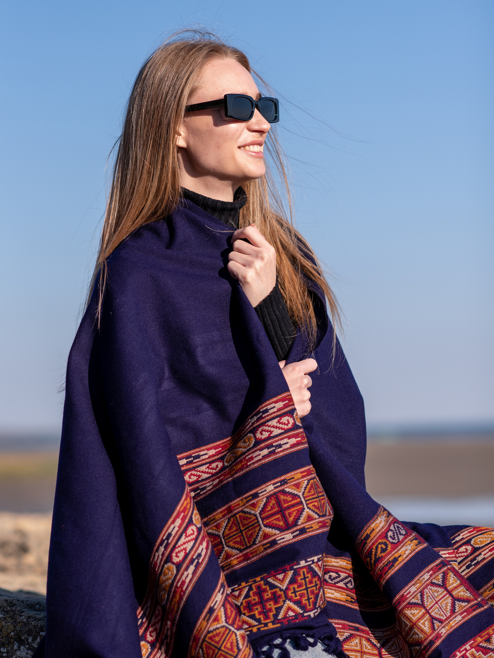 Шаль Куллу (чернильный)