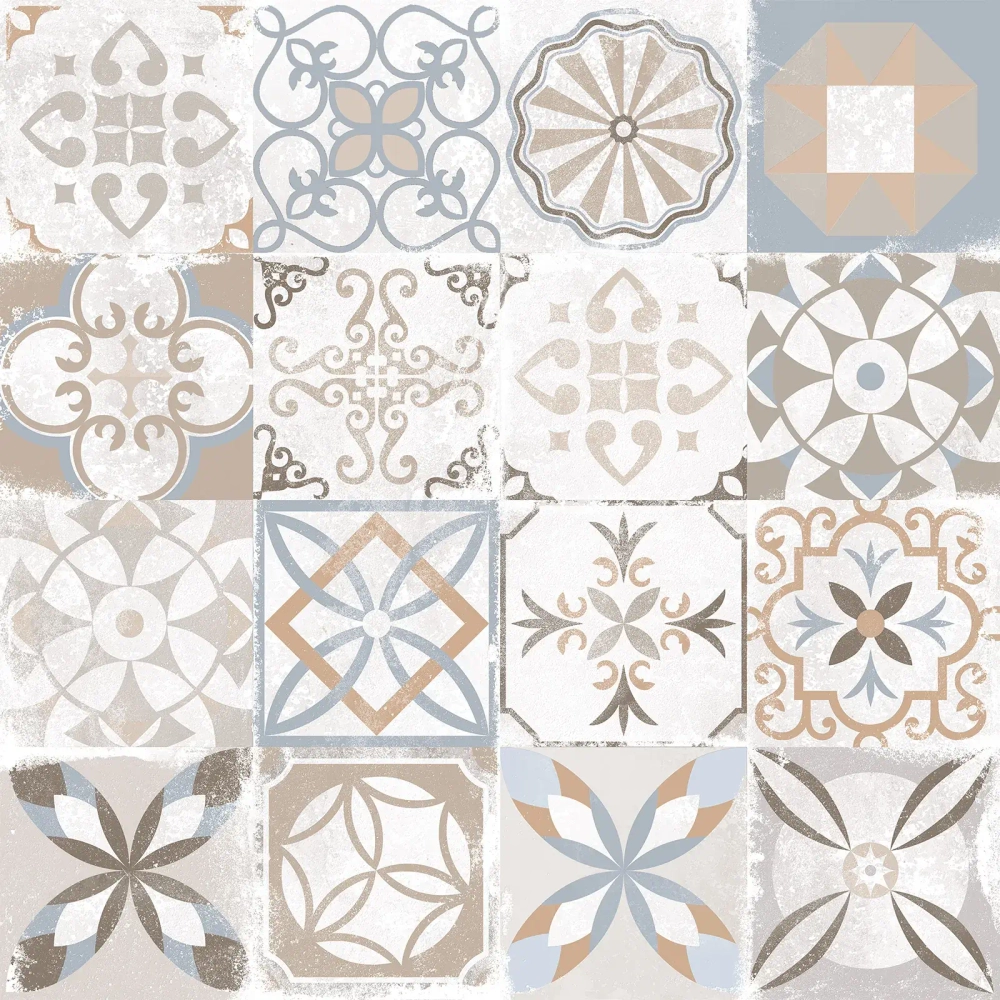 Керамогранит Alma Ceramica GFU6060BTP14R Beton Pro 60x60 микс глазурованный матовый / противоскользящий / карвинг пэчворк / с орнаментом