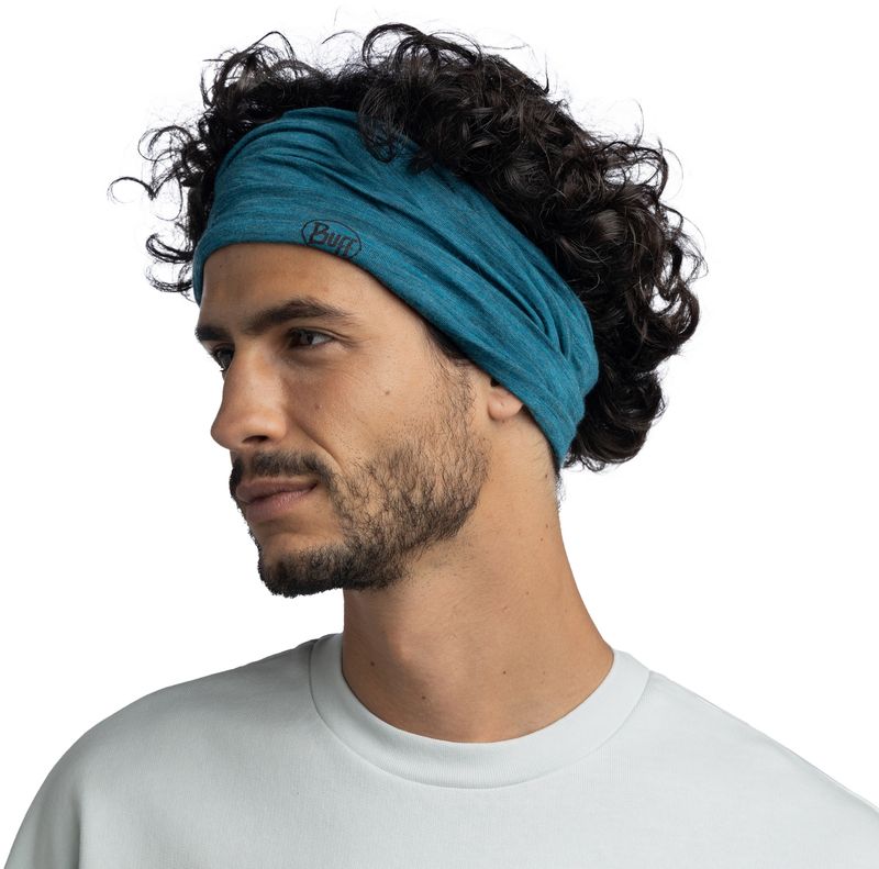 Шерстяной шарф-труба Buff Merino Lightweight Solid Teal Фото 4