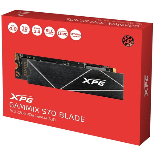 Жесткий диск SSD M.2 1Tb ADATA XPG Gammix S70 BLADE, 7400/6800MBs, 750000 IOPS, 3D NAND, PCI-E4.0x4 (AGAMMIXS70B-1T-CS)