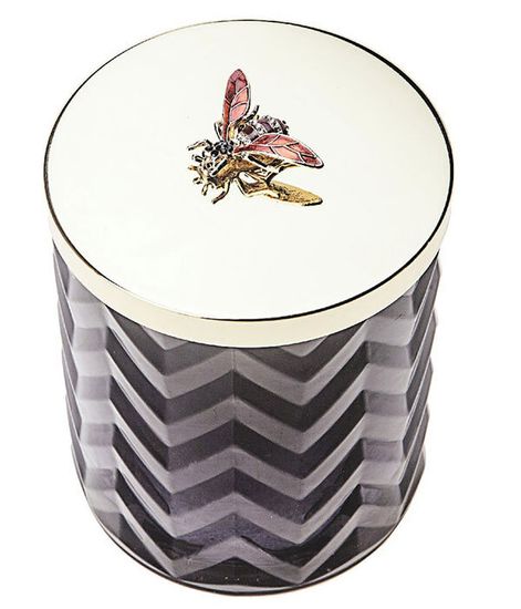 Большая черная свеча "ёлочка" с золотой пчелой и платком, Cote Noire