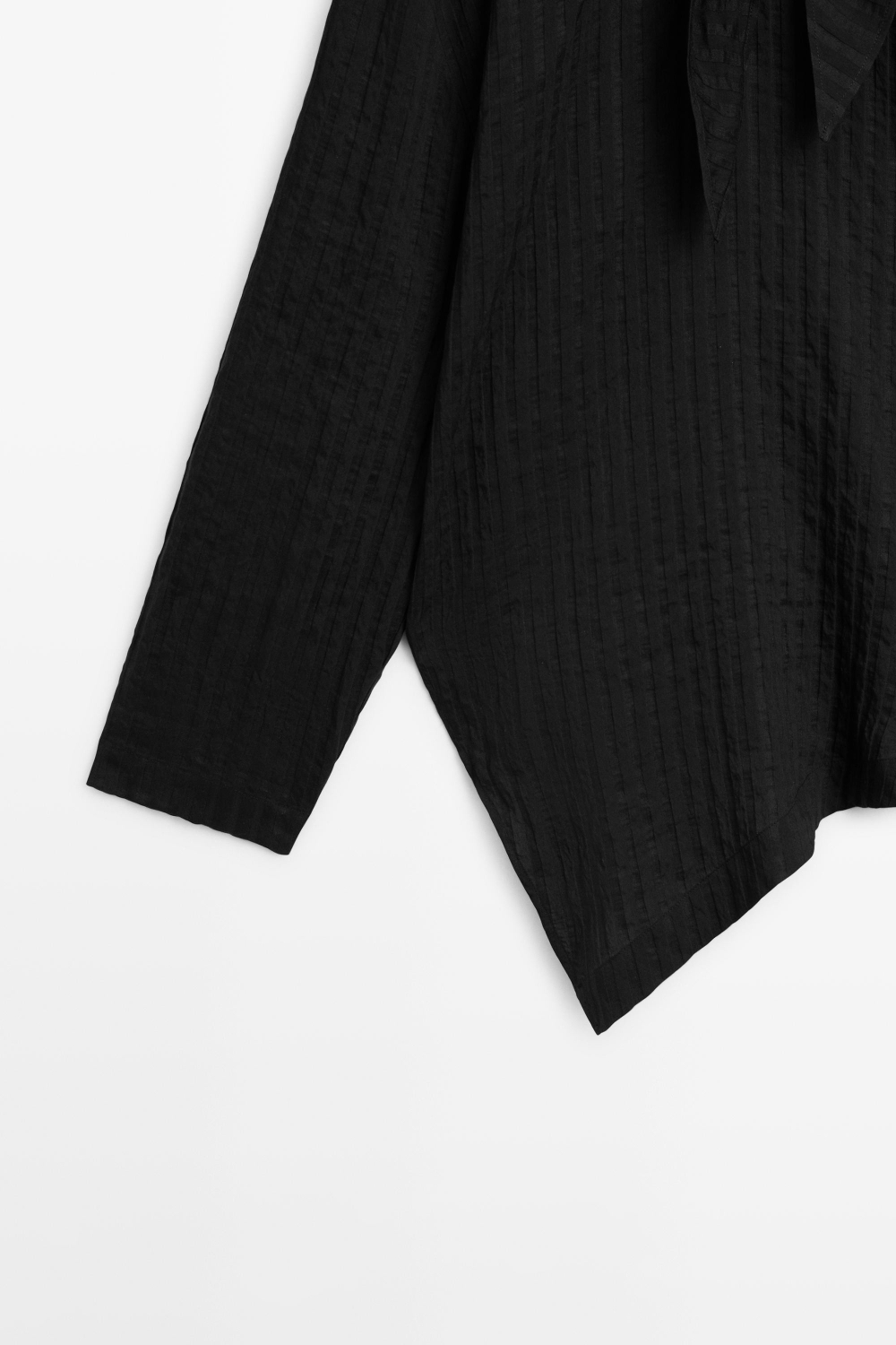 Massimo Dutti Струящаяся рубашка в полоску с шарфом, черный