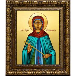 Домника Константинопольская преподобная. Икона на холсте.