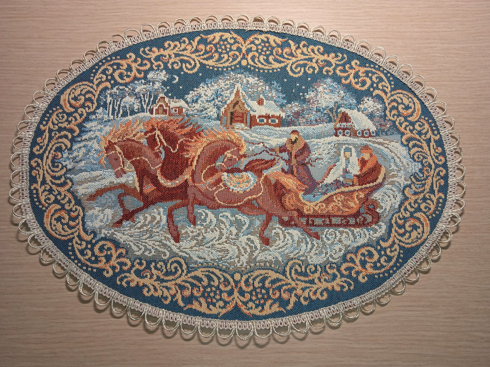Набор декоративных гобеленовых салфеток "Тройка" (1+6 шт.)
