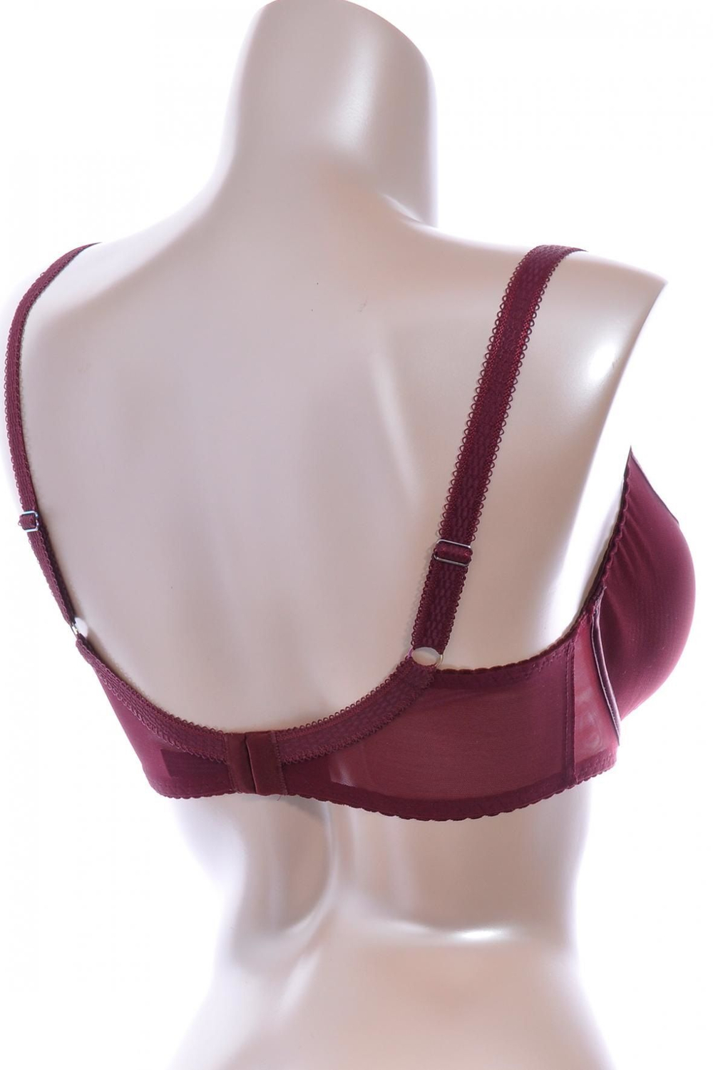 Бордовый бюстгальтер на косточках с декоративными бретелями (Размер: 75E) (Цвет: бордовый)