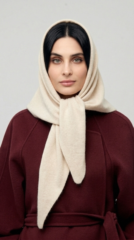 Оренбургский платок-косынка К820-08 бежевый