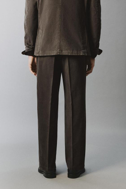 ZARA БРЮКИ С ЭФФЕКТОМ ПОТЕРТОСТИ, СЕРО-КОРИЧНЕВЫЙ