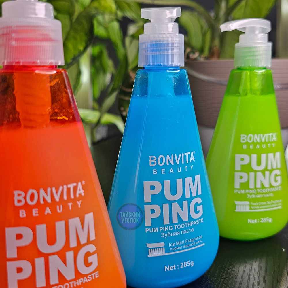Зубная паста BONVITA Pum Ping Ледяная мята 285 гр