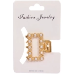 Заколка - крабы для волос на блистере 1шт «PREMIUM», монако, цвет серебро и золото, 2.5*2.6см