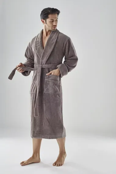 Халат мужской махровый 1400 коричневый Nusa