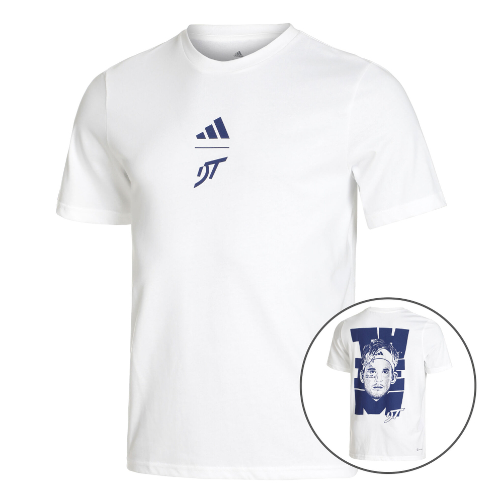 Мужское теннисное поло adidas Thiem Graphic T-Shirt Men - White, Blue