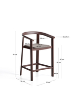 Уличный полубарный стул Erice из алюминия и веревки коричневого цвета, 75 см