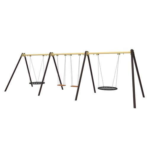 Качели №18, трехсекционные, 8340*2560*2400 мм.